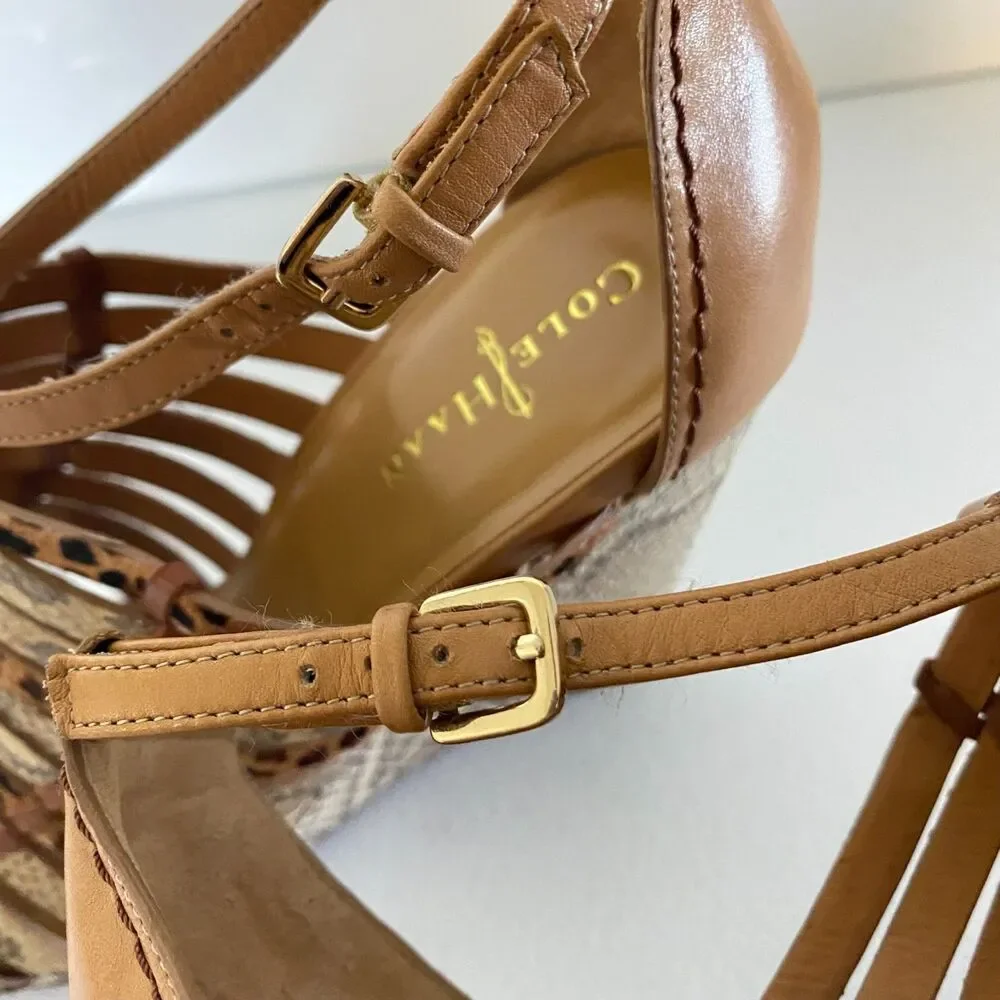 Cole Haan‎ Air Minka Wedge Sandals size 10B Brown